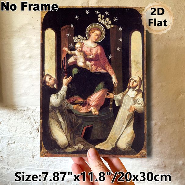 Virgin Mary With Child & Saints Religious Painting Poster, Vintage Classical Sacred Art Poster, Serene Traditional Religious Artwork, Suitable For_maomaolike.com