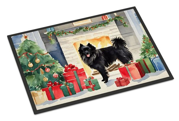 German Spitz Cozy Christmas Doormat Front Door Mat Indoor Outdoor Rugs For Entryway, Non Slip Washable Low Pile, 24H X 36W_maomaolike.com