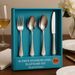 16-Piece Luxury Premium Silverware Dinnerware Tableware Set For Home - Stainless Steel Flatware Service For 4 With Forks, Knives, Spoons, And Teaspoons - Durable, Elegant, And Rust-Resistant Cutlery F_maomaolike.com