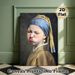 Parodied Girl With A Pearl Earring Painting Poster, Whimsical Oil-style Poster, Playful Distorted Facial Expression With Unique Artistic Twist, Ideal_maomaolike.com