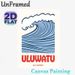 Uluwatu Bali Ocean Wave Painting Poster, Stylized Blue Curling Wave With Bold Text Poster, Charming Coastal Decor Ideal For Living Room, Bedroom Or_maomaolike.com