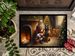 Belgian Tervuren And Santa Claus Doormat Front Door Mat Indoor Outdoor Rugs For Entryway, Non Slip Washable Low Pile, 24H X 36W_maomaolike.com