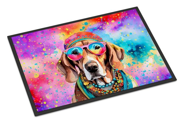 Weimaraner Hippie Dawg Doormat Front Door Mat Indoor Outdoor Rugs For Entryway, Non Slip Washable Low Pile, 24H X 36W_maomaolike.com
