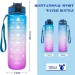 1L Sports With Straw And Time Marker Plastic Motivational Water Drinking Bottle Leakproof For Fitness Gym_maomaolike.com