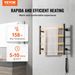 VEVOR Towel Warmer Heated Towel Bar-Rack - Nopwer Bathroom Wall Mounted Electric Towel Drying Plug-in Matte Black 4 Bars_maomaolike.com