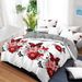 4 Piece Soft All-Season Washed Microfiber Cover Set , Queen/King/Calking Bedding Set With Zipper Closure, Sheet, Pillowcases,Print, Moisture-Wicking, Soft ,Cooling, Breathable, Easy Care_maomaolike.com