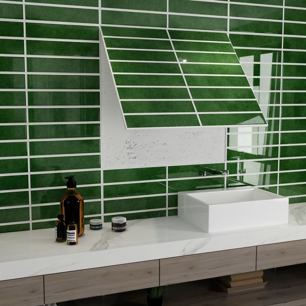 Luxury Green Tile Wall Panels – Peel And Stick Waterproof Self-Adhesive Backsplash For Kitchen & Bathroom_maomaolike.com