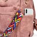 Women Backpack Purse Fashion Leather Designer Ladies Convertible School College Shoulder Bags With Colorful Strap, Pink_maomaolike.com