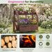 2-tier Raised Garden Bed Rustic Wood Wagon Planter With Drainage Holes And Semi-wheels For Growing Flowers Or Displaying Potted Plants_maomaolike.com