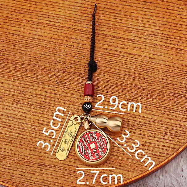 Brass Mountain Ghost Money Five Elements Peace Prosperity Gourd Keychain Pendant Unisex Accessories Crafts_maomaolike.com