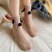 Coral Fleece Socks Women Winter Cute Cartoon Puppy Middle tube Socks Thick Warm Winter Home Sleeping Floor Socks_maomaolike.com