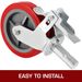 VEVOR Scaffolding Wheels Set Of 4, 8" - Scaffolding Casters Heavy Duty, 3200 Lbs Per Set - Locking Stem Casters With Brake, Red Polyurethane - Replacement For Scaffold, Shelves, Workbench_maomaolike.com