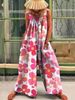 Women's 2023 Summer New Large Fashion Print Loose Strap Wide Leg Jumpsuit_maomaolike.com