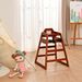Wooden Baby Booster Chair With Adjustable Height, Easy To Clean, Solid Wood Feeding Seat In Walnut Finish_maomaolike.com