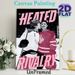 Hockey Heated Rivalry Painting Poster, Vintage Contrast-Tone Poster, Playful Hockey Players Scene With Bold Pink Typography, Ideal Wall Decor For Game_maomaolike.com