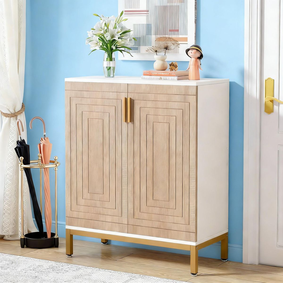 Shoe Cabinet, 20 Pairs Entryway Shoe Racks Organizer With Shelves_maomaolike.com