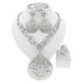 Newest Italian Golden Jewelry Set Woman Large Necklace Banquet Wedding Party Accessories Big Pendant_maomaolike.com
