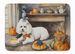 Bichon Frise Fall Kitchen Pumpkins Memory Foam Kitchen Mat Machine Washable Anti-Fatigue Mat Cushion Comfort Bath Mat Or Kitchen Rug_maomaolike.com