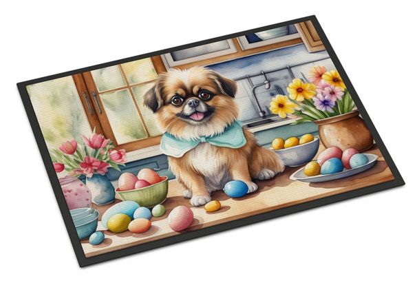 Decorating Easter Tibetan Spaniel Doormat Front Door Mat Indoor Outdoor Rugs For Entryway, Non Slip Washable Low Pile, 24H X 36W_maomaolike.com