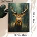 Deer Themed Painting Poster, Vintage Textured Realistic Stag Portrait Poster, Brings Rustic Natural Ambiance, Ideal For Living Room, Study And Hallway_maomaolike.com