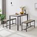 Industrial Dining Table Set With 2 Benches, Grey And Black Kitchen Counter Table For Breakfast, Living Room, Party Room, 43.3"L X 23.6"W X 29.9"H_maomaolike.com