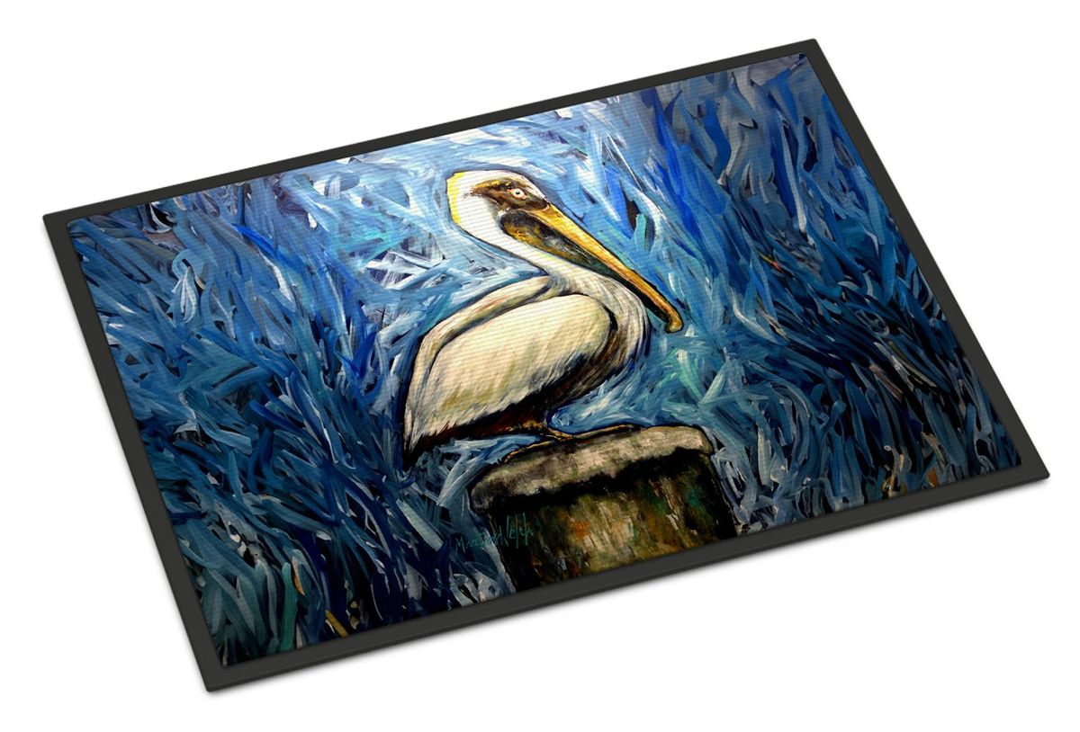 Pelican Blues Doormat Front Door Mat Indoor Outdoor Rugs For Entryway, Non Slip Washable Low Pile, 24H X 36W_maomaolike.com