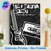 Vintage Rock Music Painting Poster, Monochrome Retro-style Poster, Nostalgic Design Featuring Guitar, Cassette Tape And Song Lyrics, Ideal For_maomaolike.com