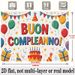 Italian Happy Birthday Banner - 2D Flat Polyester Backdrop, Wall Hanging Photo Props, Party Decor_maomaolike.com