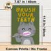 Cat Brushing Teeth Themed Painting Poster, Cute Cartoon Style Poster, Gentle Daily Dental Care Reminder, Ideal For Bathroom_maomaolike.com