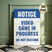Video Game Notice Painting Poster, Vintage Distressed Text Art Poster, Clear Do-not-disturb Reminder, Ideal For Game Rooms, Bedrooms_maomaolike.com