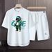 Men's Clothing 2024 Waffle Casual Summer Suit Men's Loose Teen Short sleeved T shirt Shorts Handsome Two piece Suit_maomaolike.com
