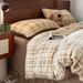 Wholesale Nordic Style Vintage Plaid Milk Velvet Autumn Winter Coral Fleece Warm Flannel Four-Piece Set_maomaolike.com