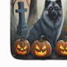 Keeshond Spooky Halloween Memory Foam Kitchen Mat Machine Washable Anti-Fatigue Mat Cushion Comfort Bath Mat Or Kitchen Rug_maomaolike.com