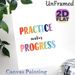 Practice Makes Progress Motivational Painting Poster, Watercolor Colorful Typography Poster, Inspirational Wall Decor Suitable For Study Space, Home_maomaolike.com