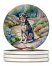 Catahoula Spring Path Large Sandstone Coasters Pack Of 4 Absorbent Round Coasters Decor Gifts For Men Or Women, 4 In, Multicolor_maomaolike.com