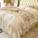 Nordic French Boho French-style Vintage Winter Thickened Milk Four-piece Set, Princess-style Double-sided Plush Lace_maomaolike.com