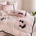 Girlish Heart Autumn Winter Thickened Milk Velvet Four-Piece Set Cute Cat Embroidery Duvet Cover 1.8m Ultra Soft Bedding_maomaolike.com