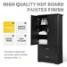 Tall Bathroom Storage Cabinet, Cabinet With Two Doors And Drawers, Adjustable Shelf, MDF Board_maomaolike.com