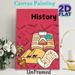 History Themed Painting Poster, Vibrant Cartoon Style Poster Featuring Pyramids, Camels & Hourglass, Educational Decor Ideal For Study Room, Classroom_maomaolike.com