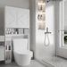 Over-The-Toilet Storage Cabinet With 2 Doors, Home Space-Saving Toilet Rack, Farmhouse Style For Bathroom, Restroom, Laundry_maomaolike.com