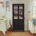 Kitchen Pantry Cabinet, Freestanding Tall Storage Cabinet, Utility Cupboard, Pantry Cabinet With Tempered Glass Doors And Adjustable Shelves For Kitchen, Living Room, Dining Room_maomaolike.com