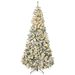 7.5 Ft Tall Pre-lit Artificial Christmas Tree Holiday Décor With 1188 Snow Flocked Branches, 500 Warm White LED Lights, Auto Open, Green_maomaolike.com