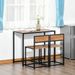 HOMCOM 3-Piece Industrial Dining Table Set For 2, Kitchen Table And Chairs, Dining Room Sets For Small Spaces_maomaolike.com