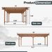 Outdoor Wood Pergola, Wooden Patio Pergola Gazebo For Climbing Plant Support, Garden,Brown_maomaolike.com