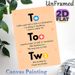 English Homophone (To/Too/Two) Painting Poster, Clear Educational Visual Guide Poster, Aids In Mastering Homophone Usage, Ideal For Study Rooms And_maomaolike.com
