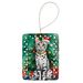 Egyptian Mau Cat By The Christmas Tree Porcelain Ornament Christmas Tree Hanging Decorations For Home Christmas Holiday, Rectangle, Gift, Multicolor_maomaolike.com