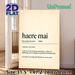 Maori "Haere Mai" Welcome Phrase Painting Poster, Vintage Minimalist Typographic Poster, Warm Inclusive Design Perfect For Home Entryway, Cafe And_maomaolike.com