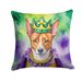 Basenji King Of Mardi Gras Throw Pillow Machine Washable, Indoor Outdoor Decorative Pillow For Couch, Bed Or Patio, 18Hx18W_maomaolike.com