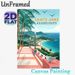 Sainte-Anne Guadeloupe Coastal Painting Poster, Vibrant Retro Tropical Seaside Scene Poster, Captivating Scenic Design With Palm Trees And Seaside_maomaolike.com