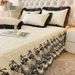 2025 New Skirt Three-Piece Set Kapok Crinkle Gauze French Double Layer Lace Princess Style Quilted Bed Sheet Single Piece Autumn_maomaolike.com